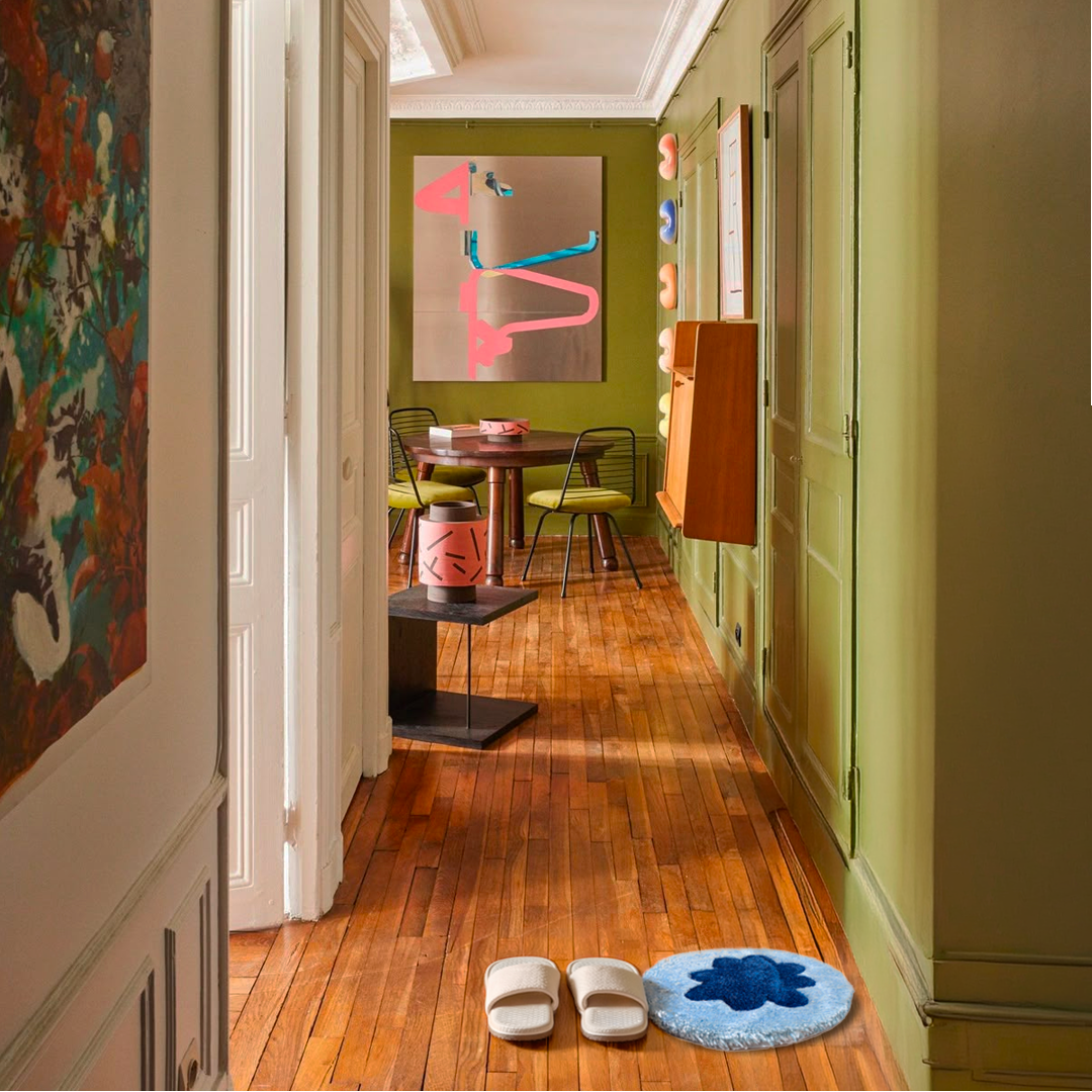 Tapis “Fleurs” Bleu — Collection Pop-Up Galerie 2024